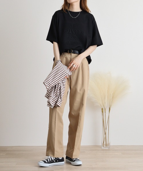 エー・エヌ・エル A.N.L エンボスロゴTシャツ （チャ） A.N.L エンボスロゴTシャツ（Tシャツ/カットソー）｜a.n.l