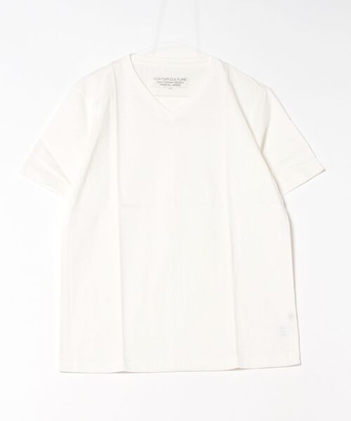 CUSTOM CULTURE(カスタムカルチャー)の「【Custom Culture】シルケット天竺 Vネック ショートスリーブTEE(Tシャツ/カットソー・メンズ・オフホワイト/チャコールグレー/ブラック/ホワイト系1・2/3/4)」の3枚目の写真