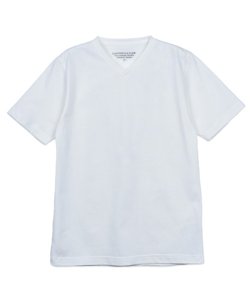 CUSTOM CULTURE(カスタムカルチャー)の「【Custom Culture】シルケット天竺 Vネック ショートスリーブTEE(Tシャツ/カットソー・メンズ・オフホワイト/チャコールグレー/ブラック/ホワイト系1・2/3/4)」の2枚目の写真