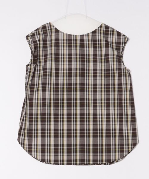 STRAWBERRY-FIELDS(ストロベリーフィールズ)の「マルチチェックフレンチスリーブブラウス(シャツ/ブラウス・レディース・ダークブラウン/グリーン/サーモンピンク/ロイヤルブルー・2)」の16枚目の写真