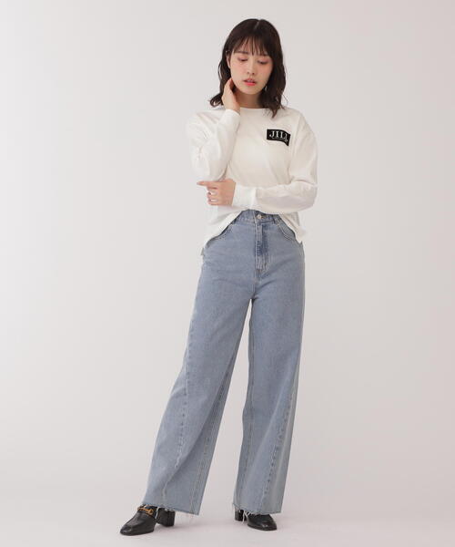JILL by JILL STUART(ジルバイジルスチュアート)の「◇ブラッシュロゴオーバーサイズロンT(Tシャツ/カットソー・レディース・ホワイト系その他/ホワイト系その他3・FREE)」の9枚目の写真