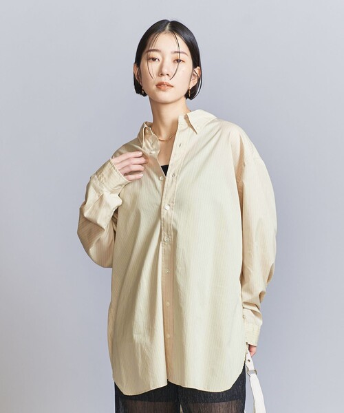 BEAUTY&YOUTH UNITED ARROWS（ビューティーアンドユースユナイテッドアローズ）の「ピンストライプ ビッグシャツ（シャツ/ブラウス・レディース・ベージュ/コバルトブルー・FREE）」の12枚目の写真