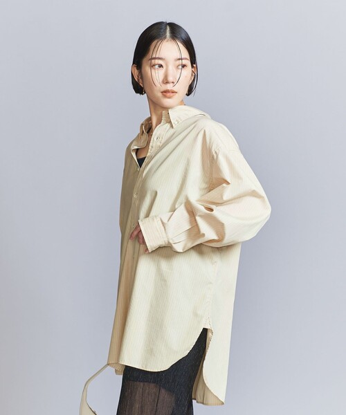 BEAUTY&YOUTH UNITED ARROWS（ビューティーアンドユースユナイテッドアローズ）の「ピンストライプ ビッグシャツ（シャツ/ブラウス・レディース・ベージュ/コバルトブルー・FREE）」の11枚目の写真