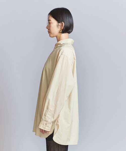 BEAUTY&YOUTH UNITED ARROWS（ビューティーアンドユースユナイテッドアローズ）の「ピンストライプ ビッグシャツ（シャツ/ブラウス・レディース・ベージュ/コバルトブルー・FREE）」の6枚目の写真