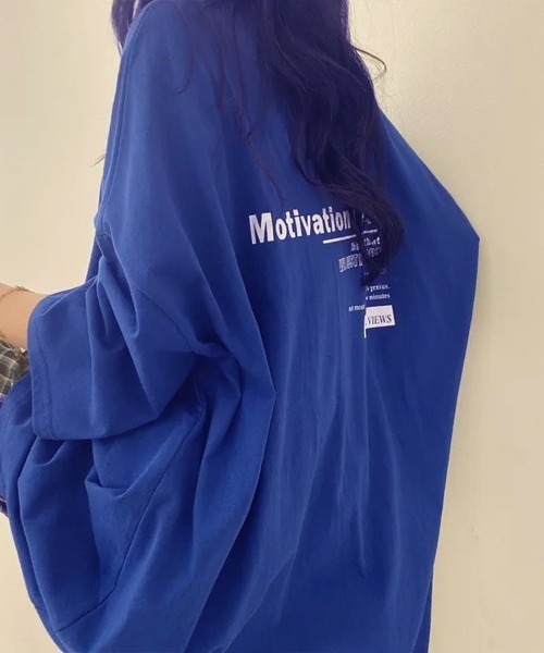 Miniministore(ミニミニストア)の「オーバーサイズ 英文字ロゴ 半袖Tシャツ(Tシャツ/カットソー・レディース・グレイッシュベージュ/ブラック/ロイヤルブルー/ホワイト・FREE)」の14枚目の写真