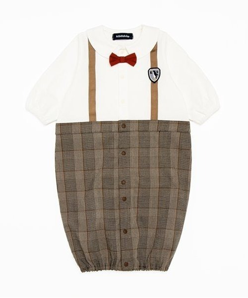 kladskap（クレードスコープ）の「サスペンダー風切替2wayオール（ロンパース・キッズ・グレー/ブラウン・50-70cm）」の2枚目の写真
