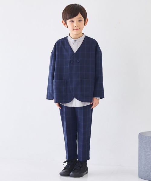 ノーカラーセットアップ（キッズ/100～130cm）（スーツセット