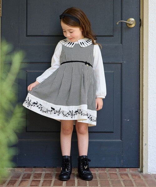 LIZLISA ジャンパースカート ピアノ/音符 音符柄ジャンパースカート ☆LIZ LISA ピアノ柄 ジャンパースカート