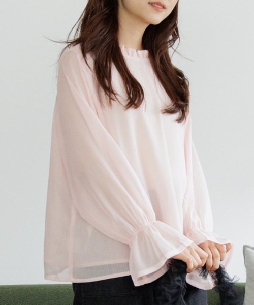 flower（フラワー）の「ブライトリボンブラウス（シャツ/ブラウス・レディース・ピンク/アイボリー・FREE）」の2枚目の写真