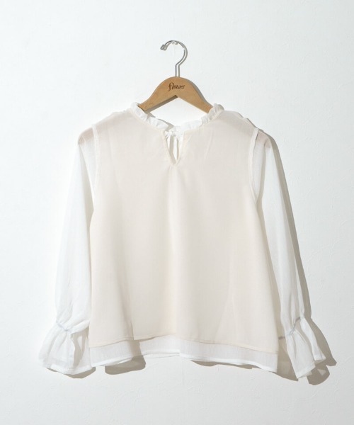 flower（フラワー）の「ブライトリボンブラウス（シャツ/ブラウス・レディース・ピンク/アイボリー・FREE）」の4枚目の写真