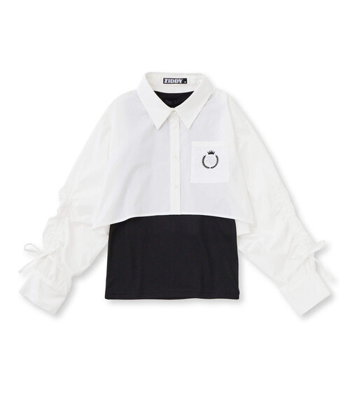 ZIDDY（ジディ）の「【 ニコ☆プチ 掲載 】ドロストショート丈シャツ＆タンクトップセット(130~160cm)（アンサンブル・キッズ・ブルー系その他/ホワイト・130cm/140cm/150cm/160cm）」の13枚目の写真