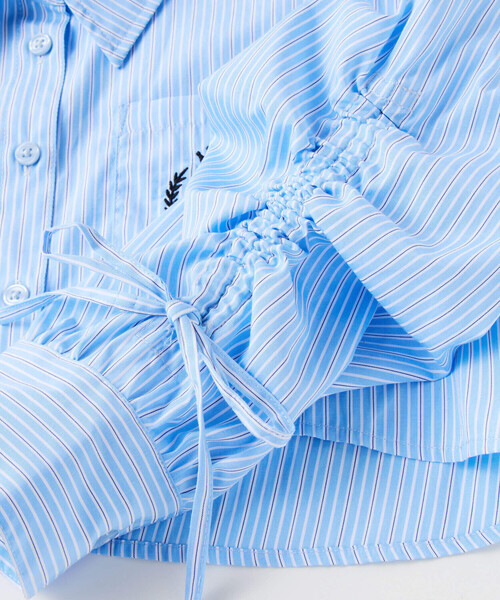 ZIDDY（ジディ）の「【 ニコ☆プチ 掲載 】ドロストショート丈シャツ＆タンクトップセット(130~160cm)（アンサンブル・キッズ・ブルー系その他/ホワイト・130cm/140cm/150cm/160cm）」の4枚目の写真