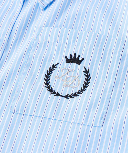 ZIDDY（ジディ）の「【 ニコ☆プチ 掲載 】ドロストショート丈シャツ＆タンクトップセット(130~160cm)（アンサンブル・キッズ・ブルー系その他/ホワイト・130cm/140cm/150cm/160cm）」の5枚目の写真