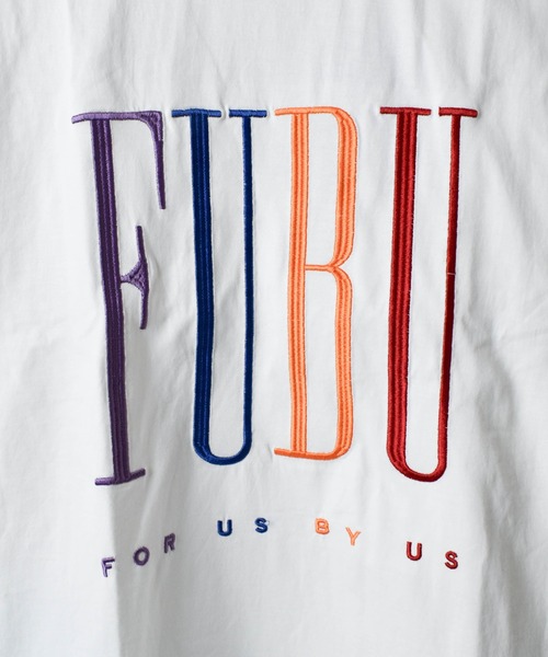FUBU（ フブ）の「【T4】【FUBU】FULL FRONT EMBRODERY LOGO S/S TEE（Tシャツ/カットソー・メンズ・ブラック/ホワイト・MEDIUM/LARGE/X-LARGE）」の4枚目の写真