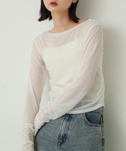 SENSE OF PLACE by URBAN RESEARCH(センスオブプレイスバイアーバンリサーチ)の「シャーリングシアートップ(その他トップス・レディース・アイボリー/ブラック/ベージュ・ONE)」の1枚目の写真