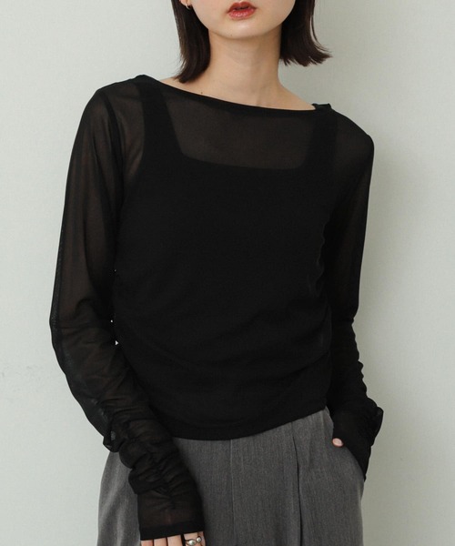 SENSE OF PLACE by URBAN RESEARCH(センスオブプレイスバイアーバンリサーチ)の「シャーリングシアートップ(その他トップス・レディース・アイボリー/ブラック/ベージュ・ONE)」の21枚目の写真