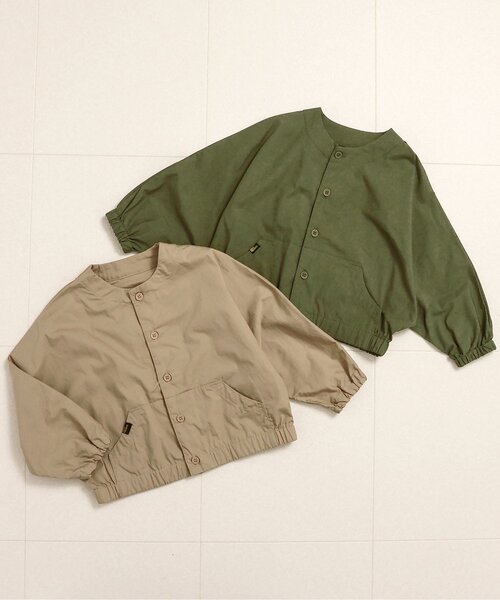 BREEZE(ブリーズ)の「ゆったりドルマンブルゾン(カーディガン/ボレロ・キッズ・カーキ/ベージュ・90/100/110/120/80)」の3枚目の写真
