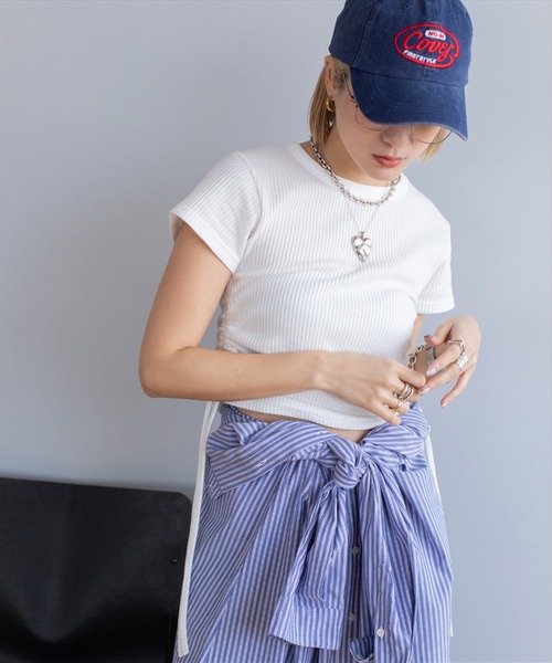 SUWDEE(スーディー)の「thermal gather tee(Tシャツ/カットソー・レディース・ホワイト・FREE)」の1枚目の写真