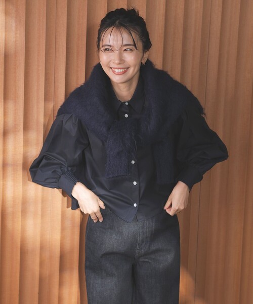 UNFILO（アンフィーロ）の「ボリュームスリーブ クロップドシャツ（シャツ/ブラウス・レディース・サックスブルー系/スカイブルー系2/ブラック系/ホワイト系・SMALL/MEDIUM）」の19枚目の写真