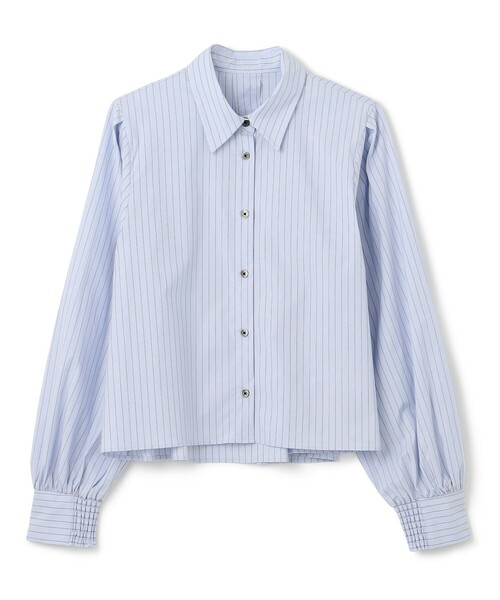 ブラウス シャツ 「抗菌防臭/洗える」ボリュームスリーブ クロップドシャツ レディース セール】【抗菌防臭/洗える】ボリュームスリーブ クロップド