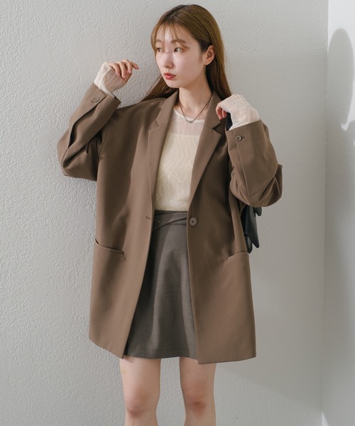 Kastane（カスタネ）の「【4色展開】ランダムチュールメローTEE（Tシャツ/カットソー・レディース・ブラウン/ピンク/アイボリー/チャコールグレー・FREE）」の11枚目の写真