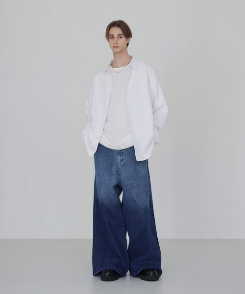 セール】13.5ozワイドストレートグラデーションデニム（デニムパンツ