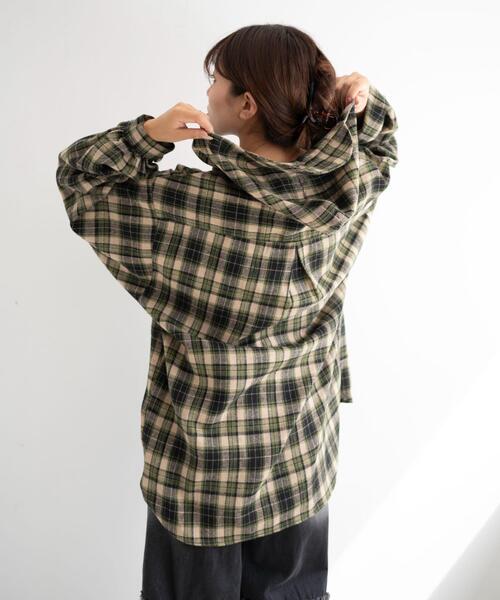 dispark(ディスパーク)の「DISPARK/キャップフーディーチェックシャツ(シャツ/ブラウス・レディース・グリーン/ブラック・FREE)」の17枚目の写真
