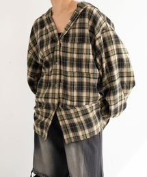dispark | DISPARK/【24年秋冬新作】キャップフーディーチェックシャツ(シャツ/ブラウス)