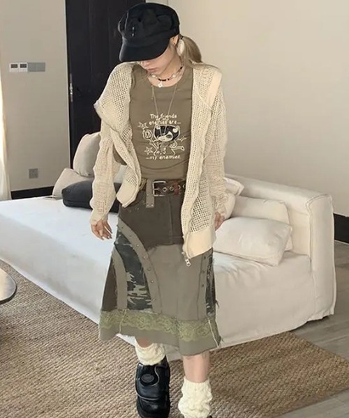 MEMECLE（メメクル）の「【 MEMECLE / メメクル 】シースルー ルーズメッシュパーカー（パーカー・レディース・ブラック/ホワイト・M/L）」の8枚目の写真