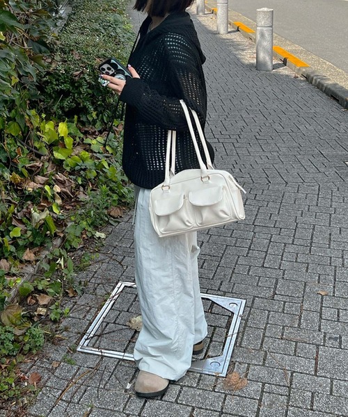 MEMECLE（メメクル）の「【 MEMECLE / メメクル 】シースルー ルーズメッシュパーカー（パーカー・レディース・ブラック/ホワイト・M/L）」の20枚目の写真