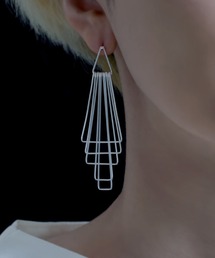 【YArKA/ヤーカ】surface processing 5parts layered earring(pierce)[ftdtf9] / 表面加工重ねパーツピアス