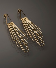 【YArKA/ヤーカ】surface processing 5parts layered earring(pierce)[ftdtf9] / 表面加工重ねパーツピアス
