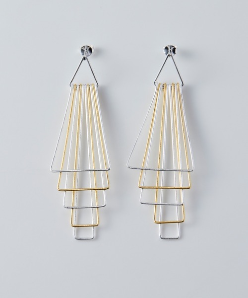 YArKA（ヤーカ）の「【YArKA/ヤーカ】surface processing 5parts layered earring(pierce)[ftdtf9] / 表面加工重ねパーツピアス（ピアス（両耳用）・レディース・ゴールド/その他1/シルバー・FREE）」の9枚目の写真