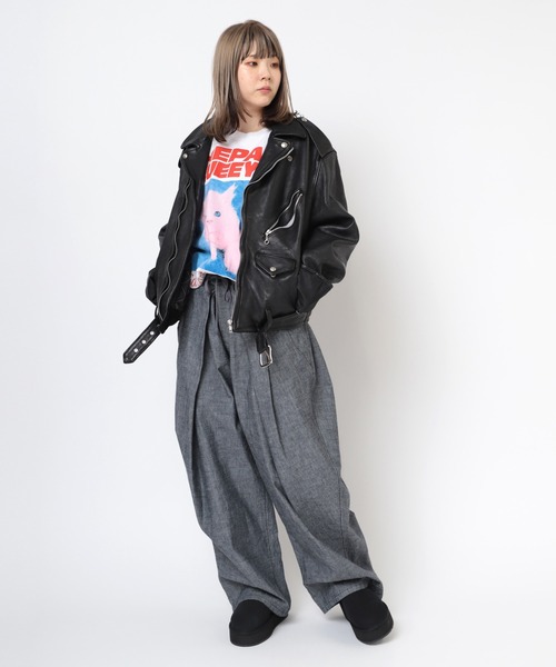 RNA（アールエヌエー）の「J2122 ＢＩＧ　ＷＡＳＨ　ＯＵＴライダース（ライダースジャケット・レディース・ブラック・MEDIUM）」の7枚目の写真