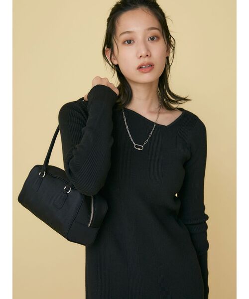 Ungrid(アングリッド)の「【WEB限定】ランダムリブニットワンピース(ワンピース・レディース・オレンジ/ブラック/ダークグリーン・FREE)」の10枚目の写真