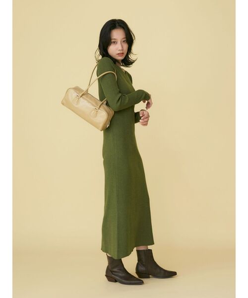 Ungrid(アングリッド)の「【WEB限定】ランダムリブニットワンピース(ワンピース・レディース・オレンジ/ブラック/ダークグリーン・FREE)」の13枚目の写真