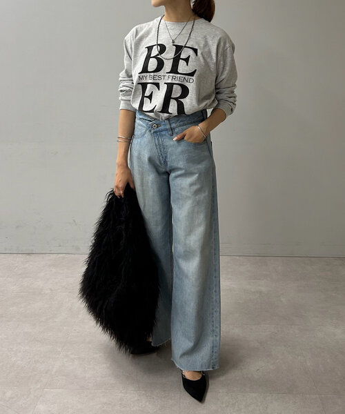 SHENERY（シーナリー）の「Beer ロングスリーブTee（Tシャツ/カットソー・レディース・ライトグレー/ベージュ・FREE）」の3枚目の写真