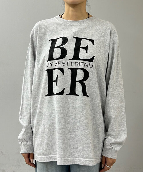 SHENERY（シーナリー）の「Beer ロングスリーブTee（Tシャツ/カットソー・レディース・ライトグレー/ベージュ・FREE）」の11枚目の写真