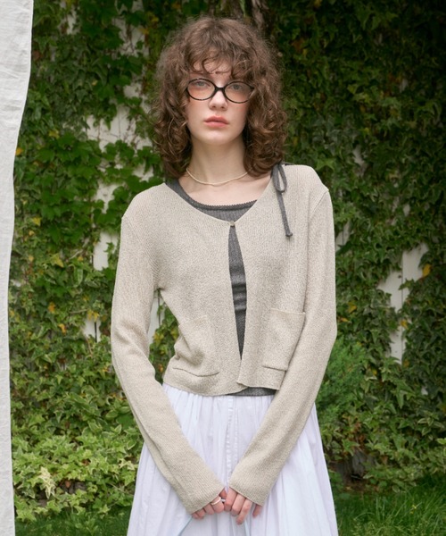 最大15%OFFクーポン double pocket ダブルポケットニット / cardigan knit トップス