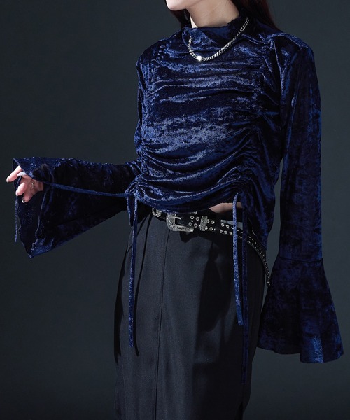 Ellno de Mavie（エルノデメヴィ）の「２WAYドロストシアートップス（Tシャツ/カットソー・レディース・ブルー/ブラック/グレー系その他/ネイビー/ホワイト/ボルドー/ブラック系その他・FREE）」の5枚目の写真