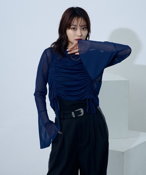 Ellno de Mavie（エルノデメヴィ）の「２WAYドロストシアートップス（Tシャツ/カットソー・レディース・ブルー/ブラック/グレー系その他/ネイビー/ホワイト/ボルドー/ブラック系その他・FREE）」の18枚目の写真