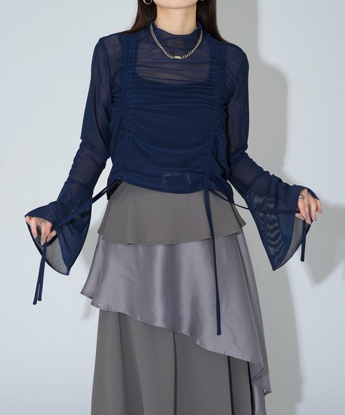 Ellno de Mavie（エルノデメヴィ）の「２WAYドロストシアートップス（Tシャツ/カットソー・レディース・ブルー/ブラック/グレー系その他/ネイビー/ホワイト/ボルドー/ブラック系その他・FREE）」の21枚目の写真