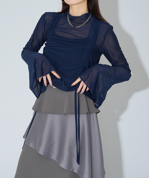 Ellno de Mavie（エルノデメヴィ）の「２WAYドロストシアートップス（Tシャツ/カットソー・レディース・ブルー/ブラック/グレー系その他/ネイビー/ホワイト/ボルドー/ブラック系その他・FREE）」の22枚目の写真