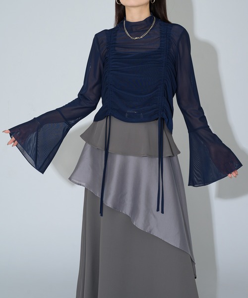 Ellno de Mavie（エルノデメヴィ）の「２WAYドロストシアートップス（Tシャツ/カットソー・レディース・ブルー/ブラック/グレー系その他/ネイビー/ホワイト/ボルドー/ブラック系その他・FREE）」の19枚目の写真