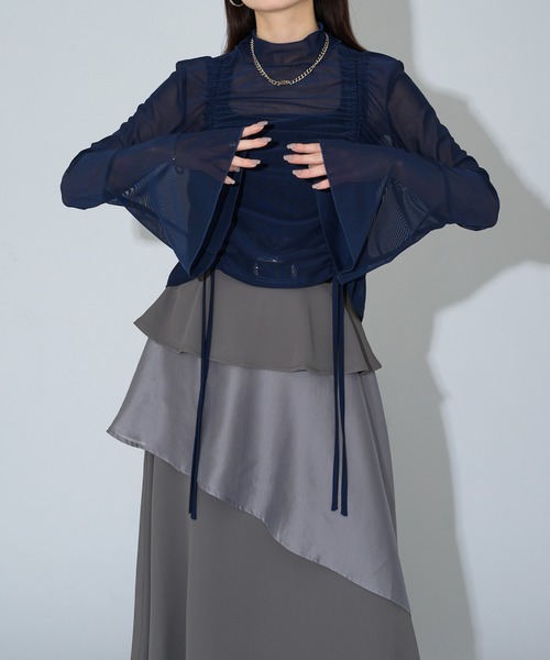 Ellno de Mavie（エルノデメヴィ）の「２WAYドロストシアートップス（Tシャツ/カットソー・レディース・ブルー/ブラック/グレー系その他/ネイビー/ホワイト/ボルドー/ブラック系その他・FREE）」の20枚目の写真