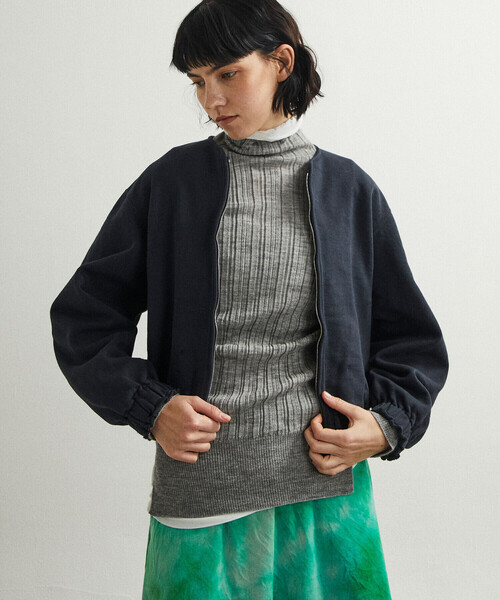 UNFIL(アンフィル)の「unfil | コットンスウェット ジップジャケット WOMEN(ブルゾン・レディース・ブラック/オフホワイト・1)」の11枚目の写真