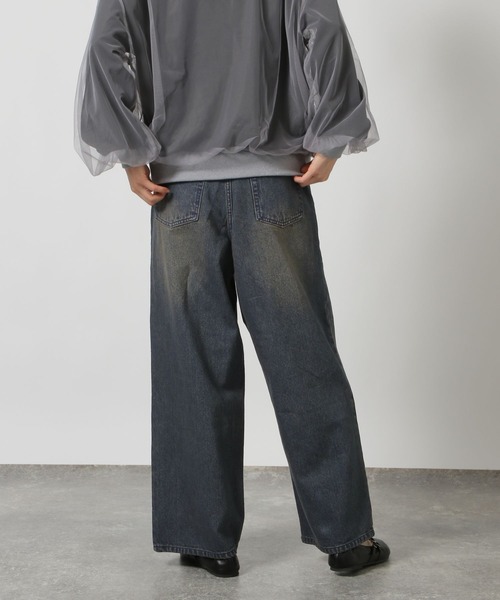 LAKOLE(ラコレ)の「ビジューワイドデニム / 149042(デニムパンツ・レディース・ブラック/ブルー・MEDIUM/SMALL)」の12枚目の写真