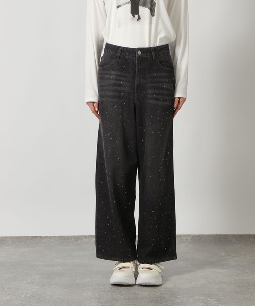 LAKOLE(ラコレ)の「ビジューワイドデニム / 149042(デニムパンツ・レディース・ブラック/ブルー・MEDIUM/SMALL)」の13枚目の写真