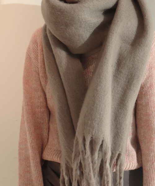 セール】フラッフィーフリンジマフラー／fluffy fringe muffler