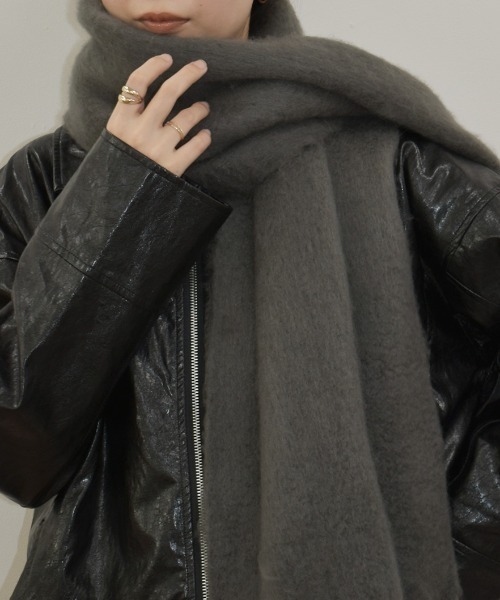 セール】フラッフィーフリンジマフラー／fluffy fringe muffler